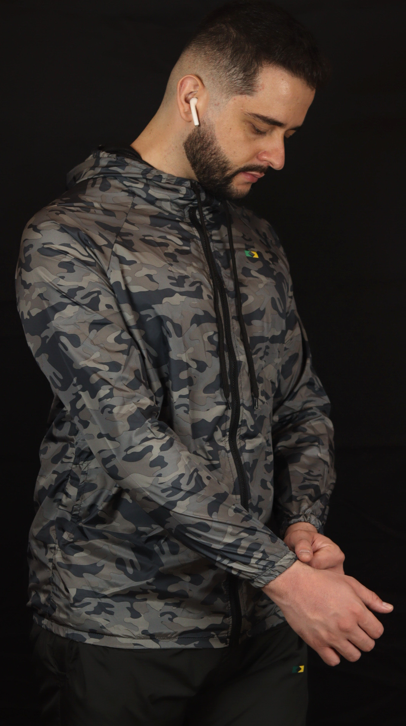 Jaqueta online camuflada cinza