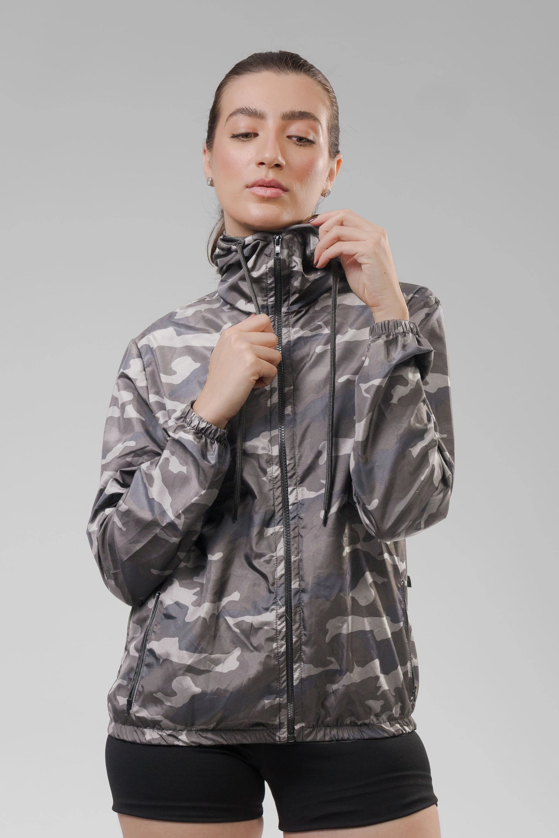 Jaqueta Corta Vento Feminina - Camuflado Claro