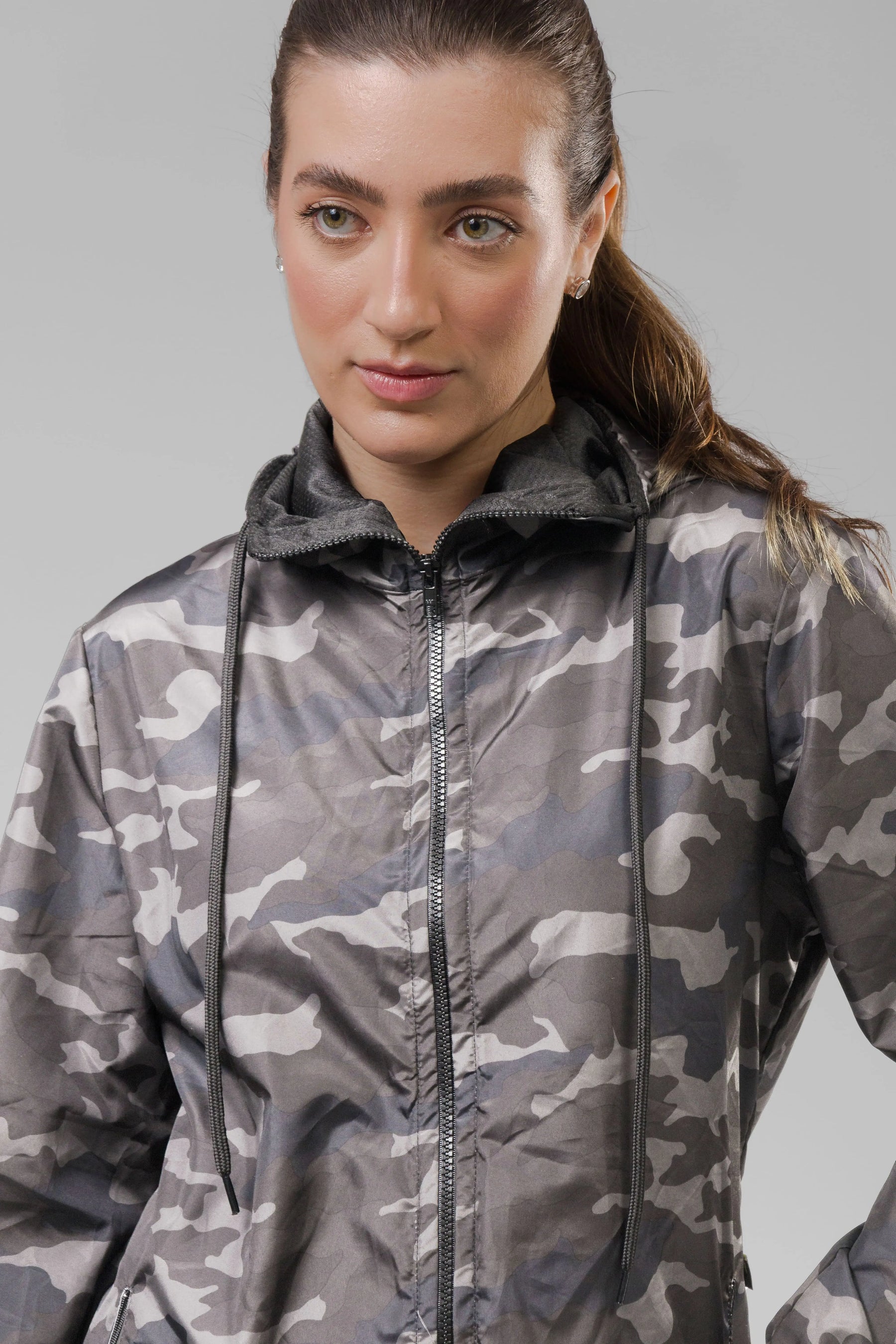 Jaqueta Corta Vento Feminina - Camuflado Claro