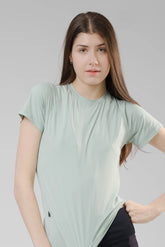 Camiseta Feminina  UV+ Azul Claro - Manga Curta