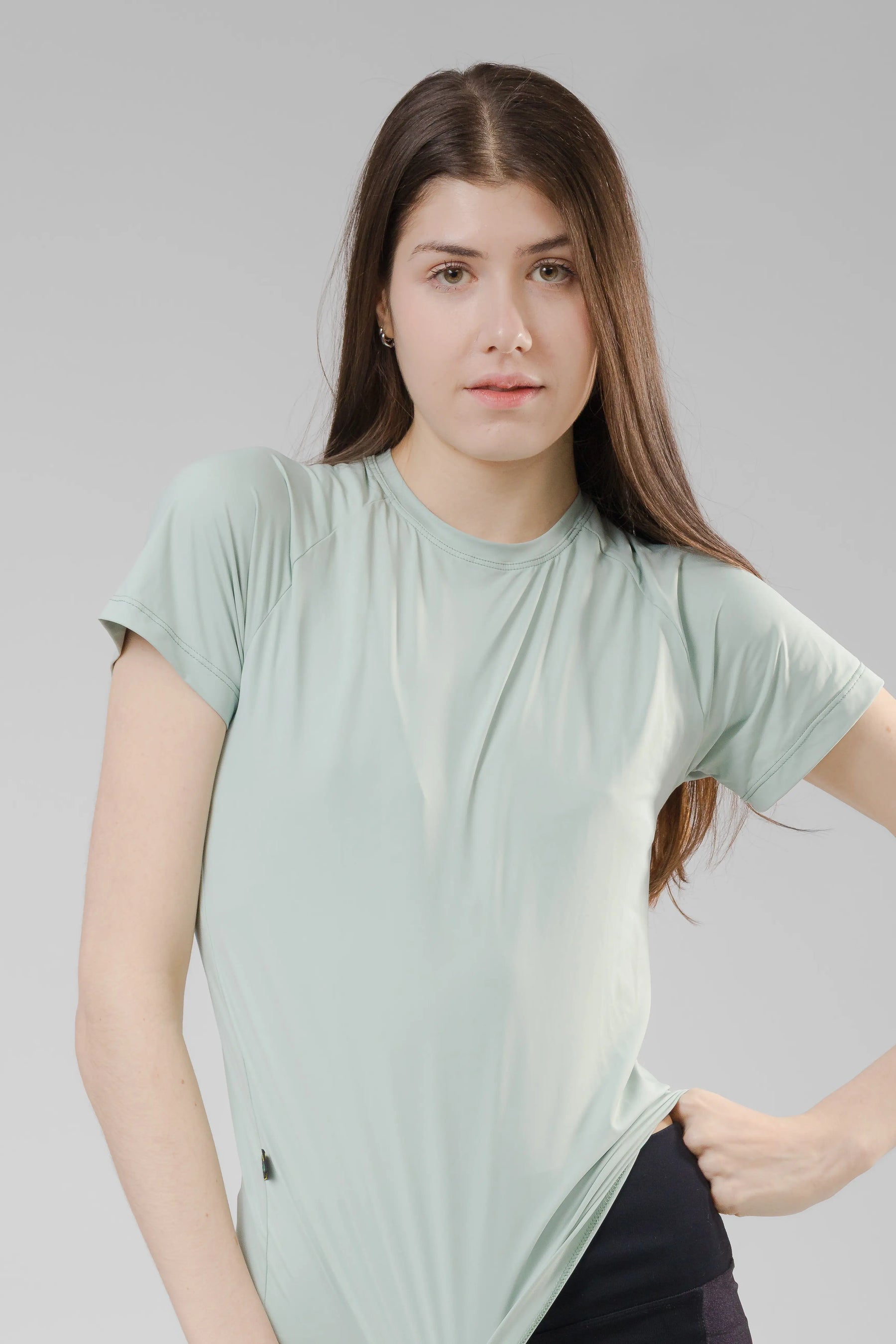 Camiseta Feminina UV+ Azul Claro - Manga Curta