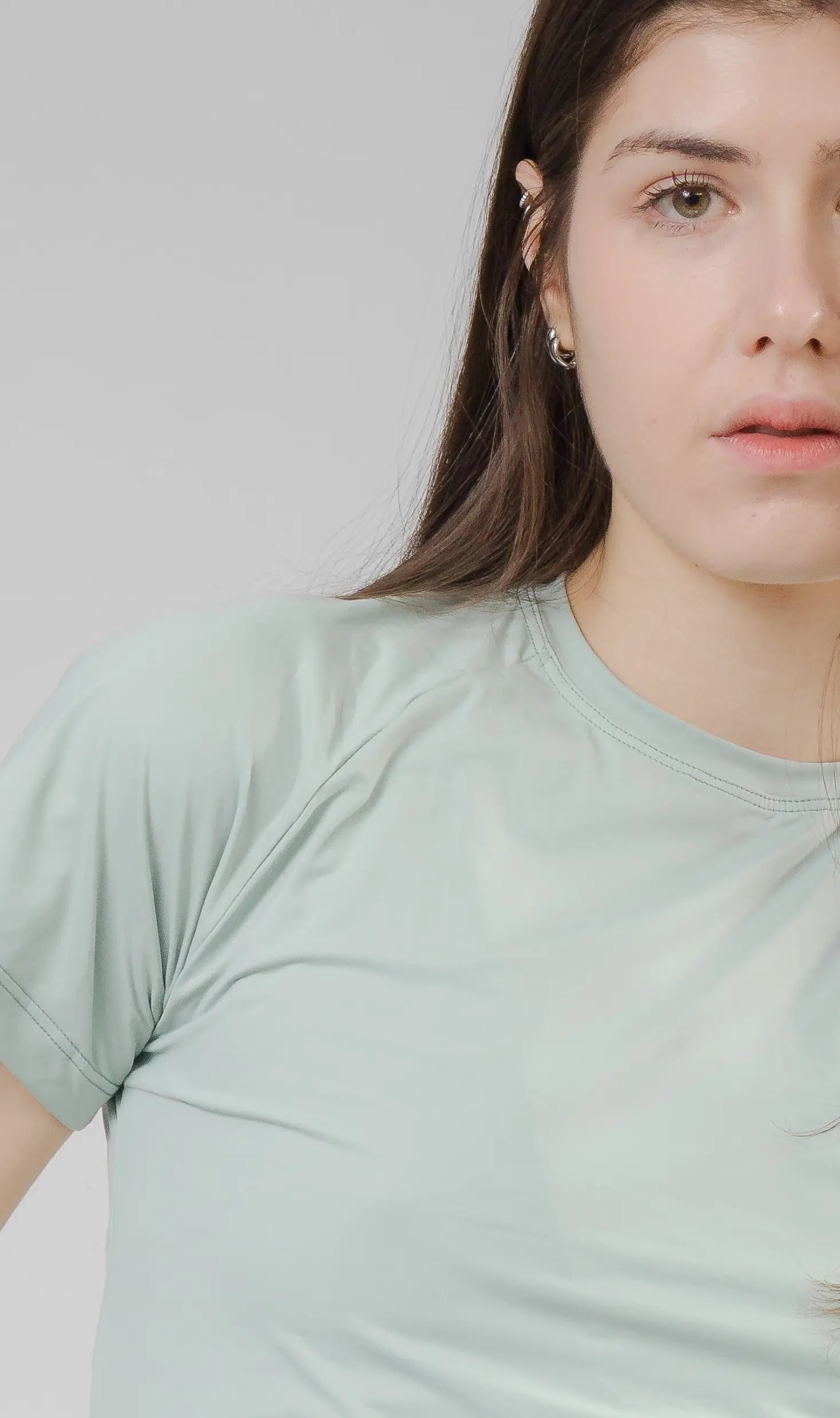 Camiseta Feminina UV+ Azul Claro - Manga Curta