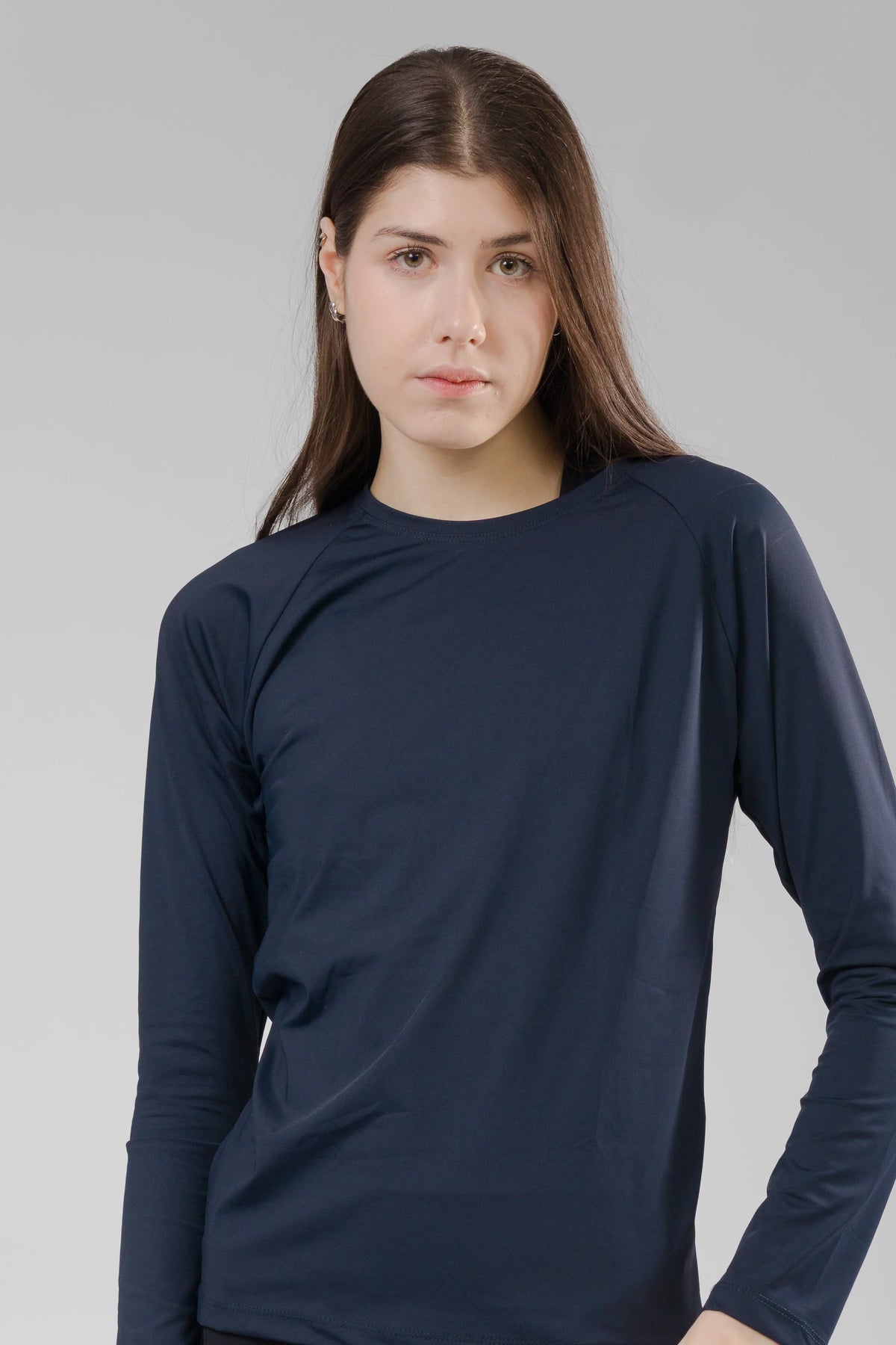 Camiseta Feminina  UV+ Azul Marinho - Manga Longa