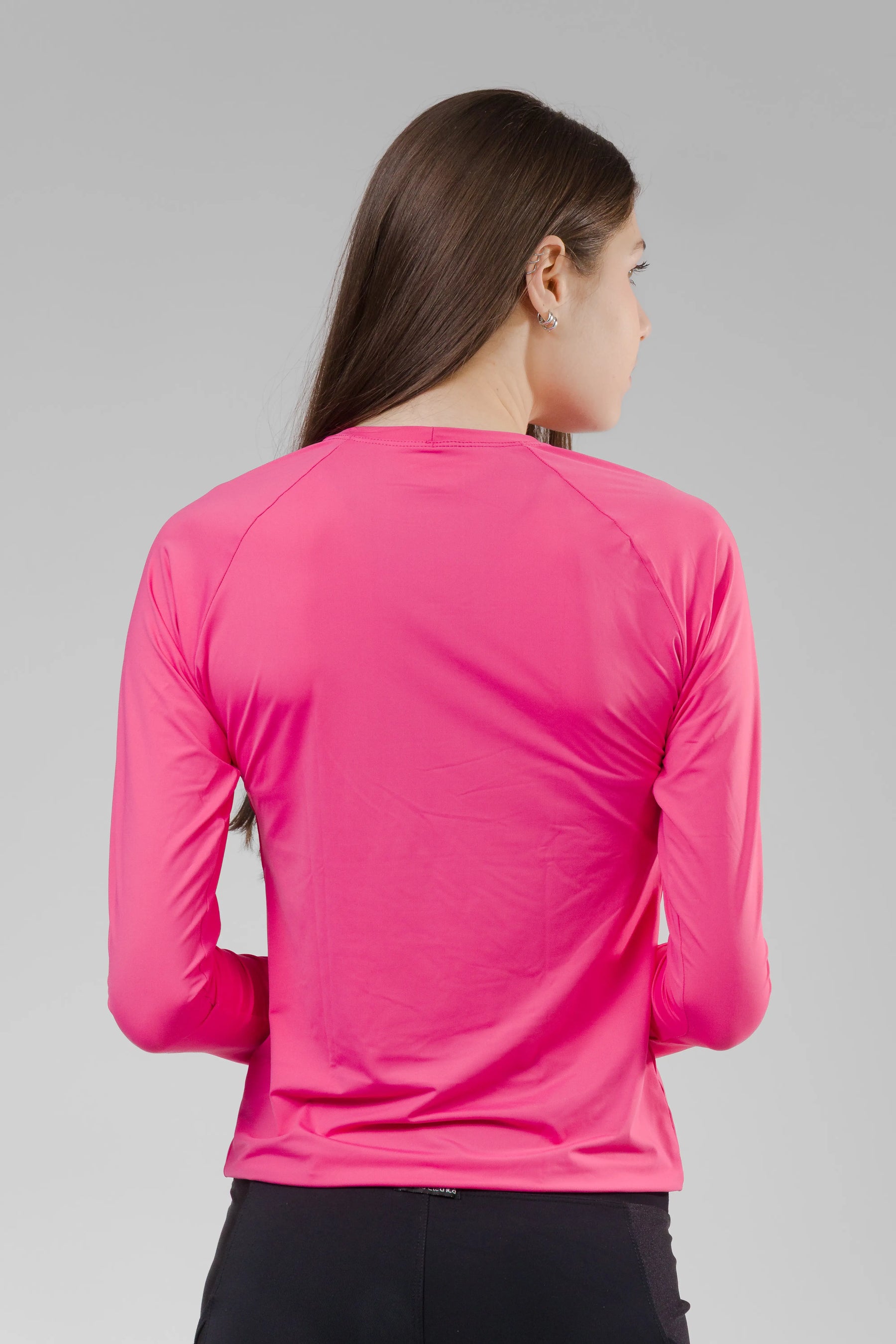 Camiseta Feminina UV+ Rosa Shock - Manga Longa