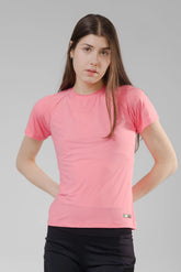 Camiseta Feminina UV+ Rosa Bebê - Manga Curta