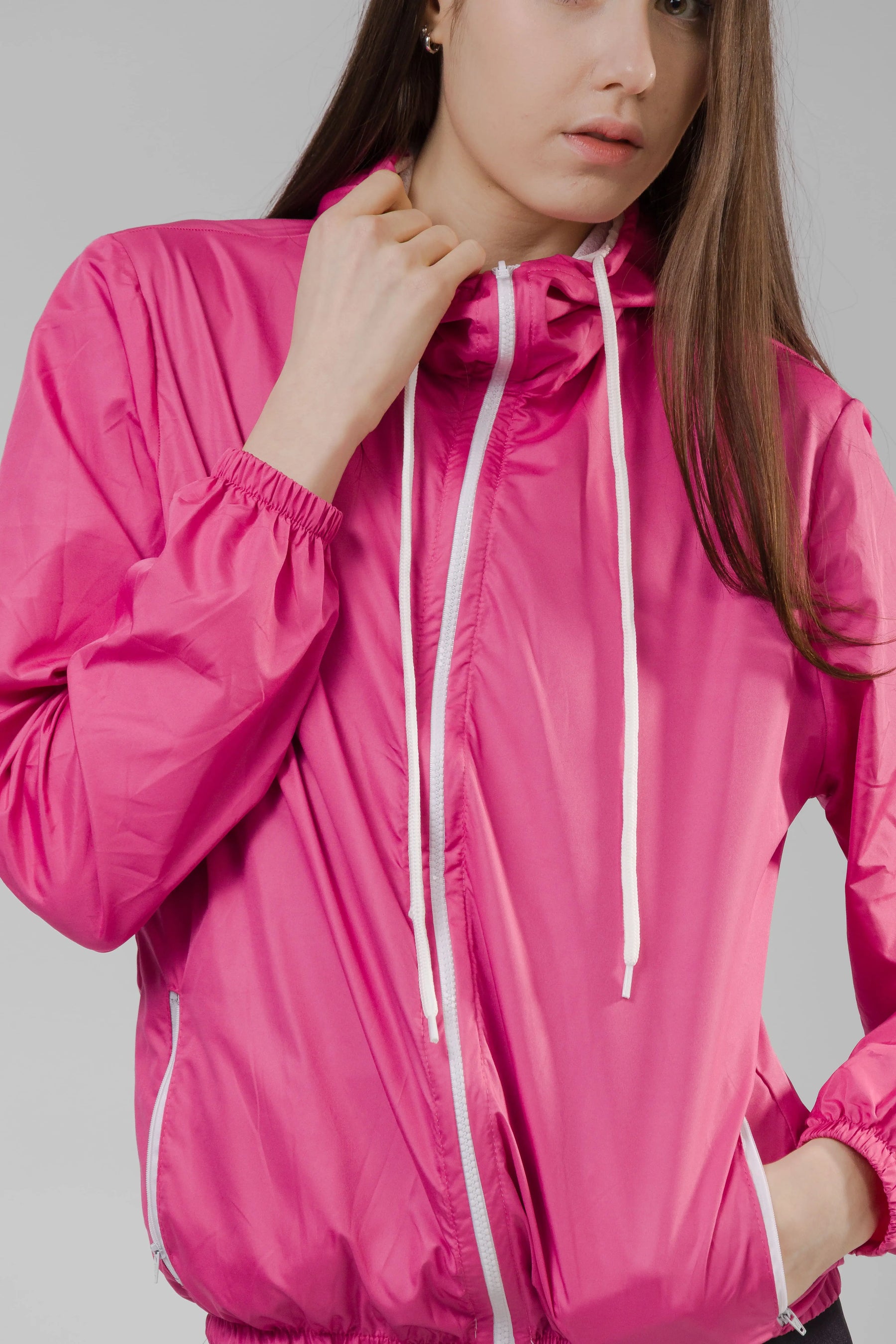 Jaqueta Corta Vento Feminina - Rosa Shock