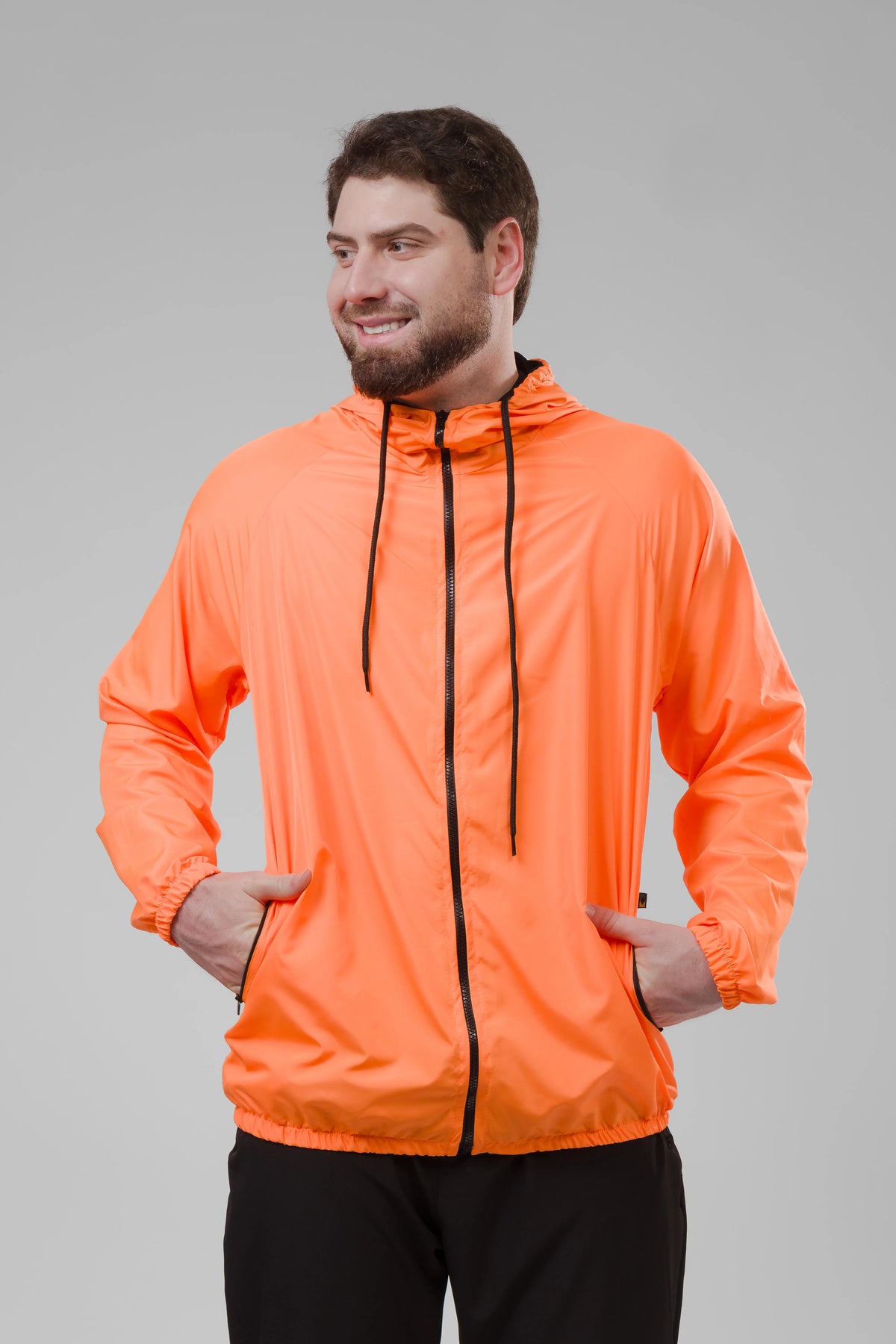 Jaqueta Corta Vento Masculina - Laranja Neon