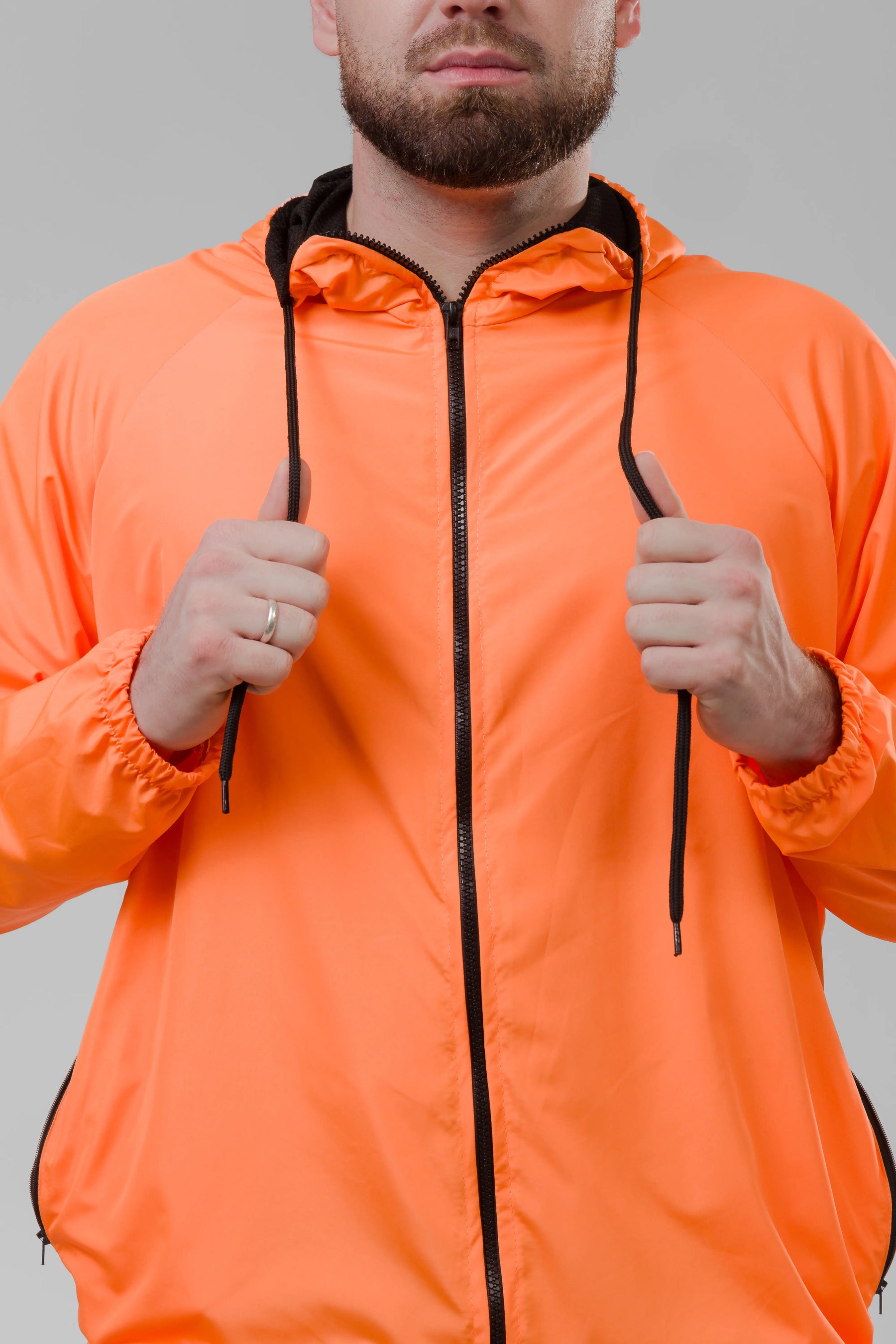 Jaqueta Corta Vento Masculina - Laranja Neon
