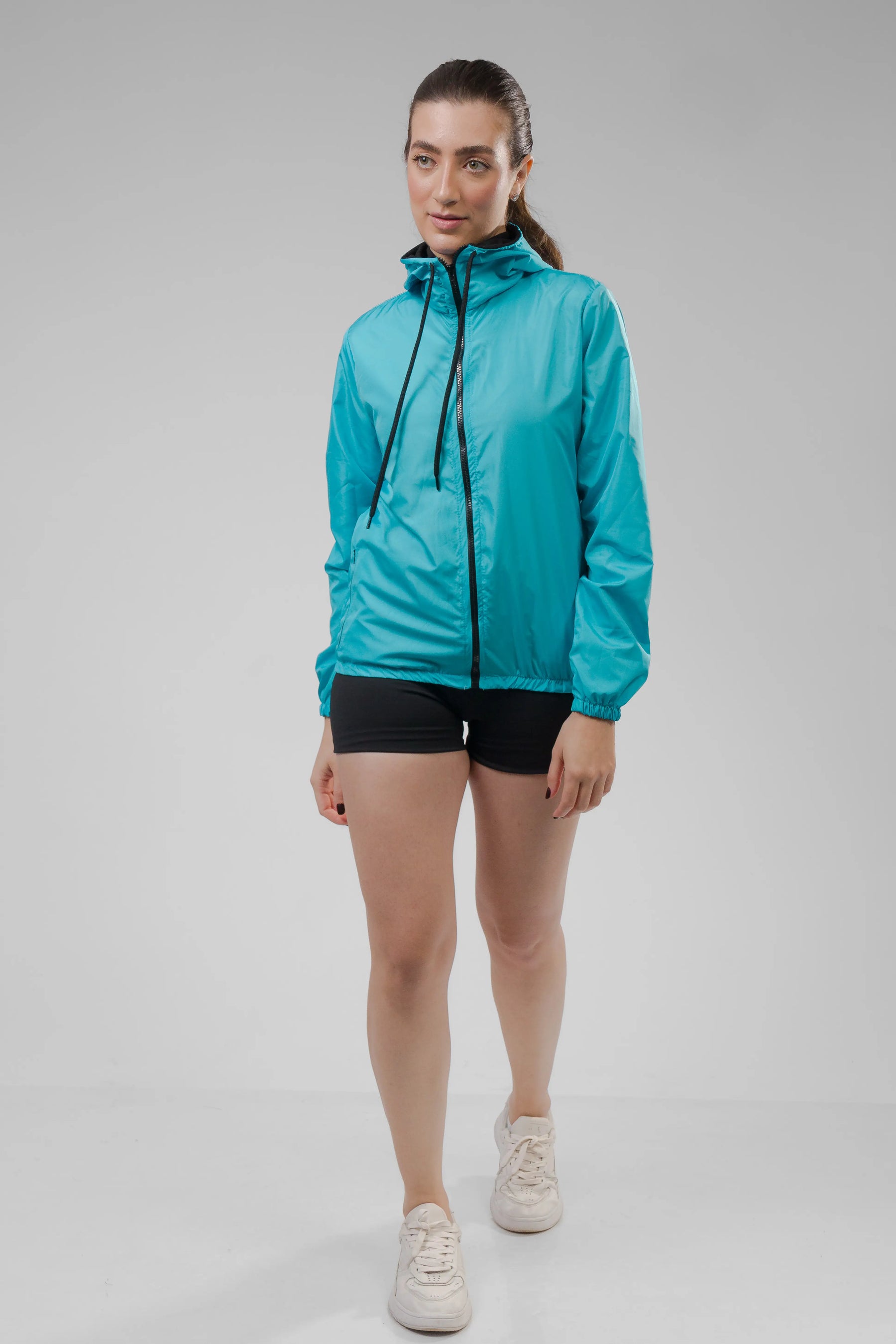 Jaqueta Corta Vento Feminino - Azul Turquesa