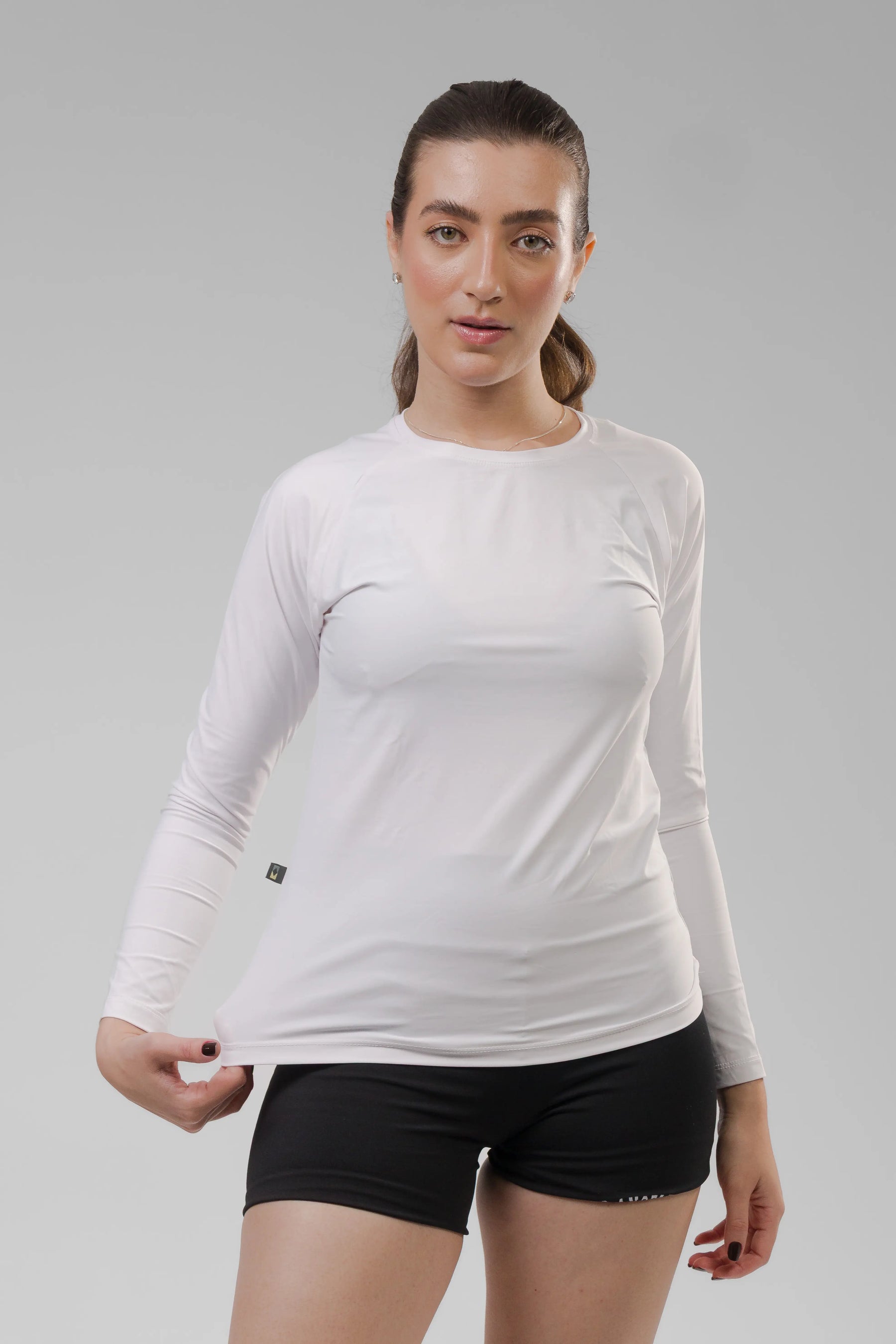 Camiseta Feminina UV+ Branca - Manga Longa
