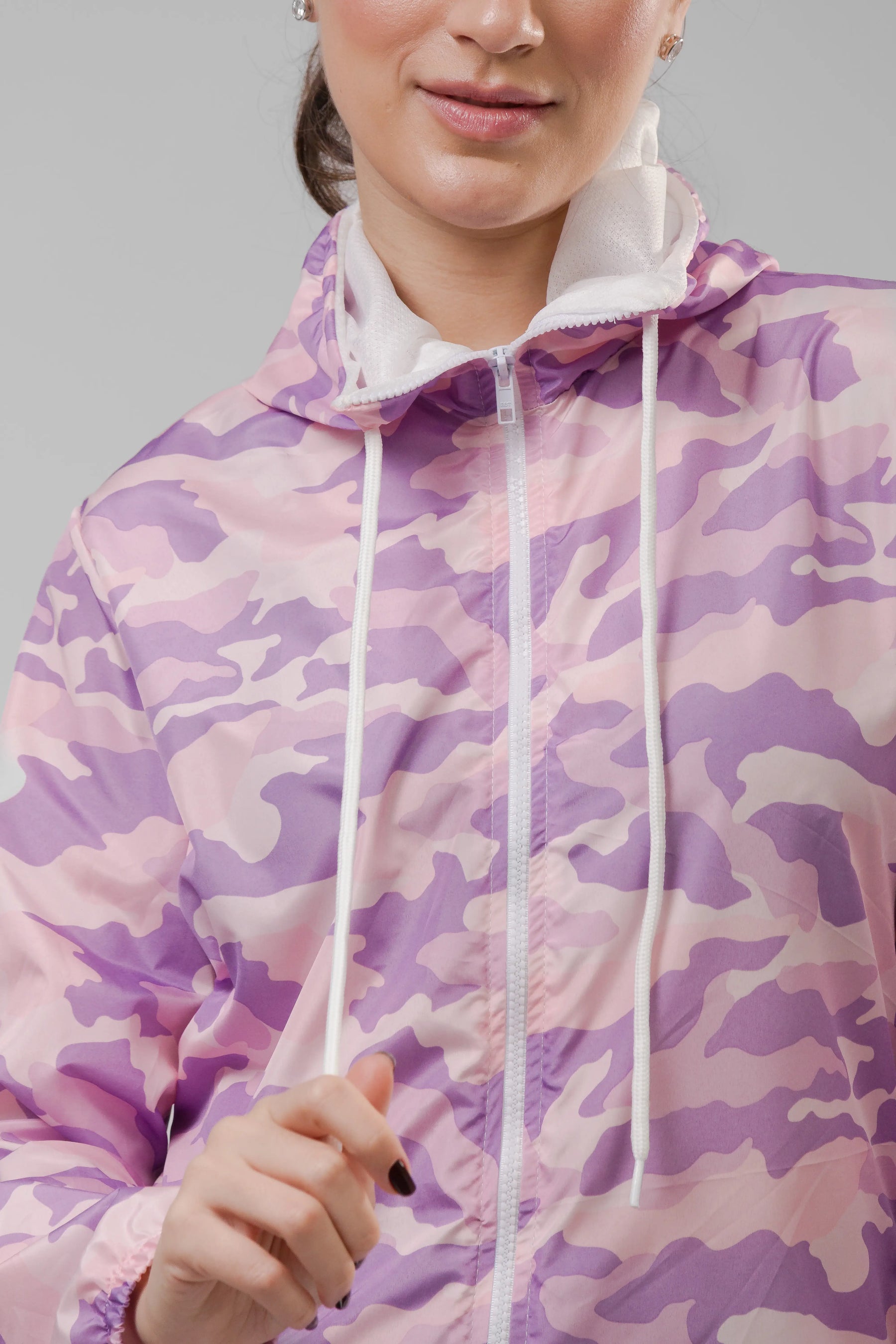 Jaqueta Corta Vento Feminina - Camuflada