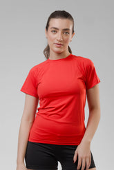 Camiseta Feminina  UV+ Vermelha - Manga Curta