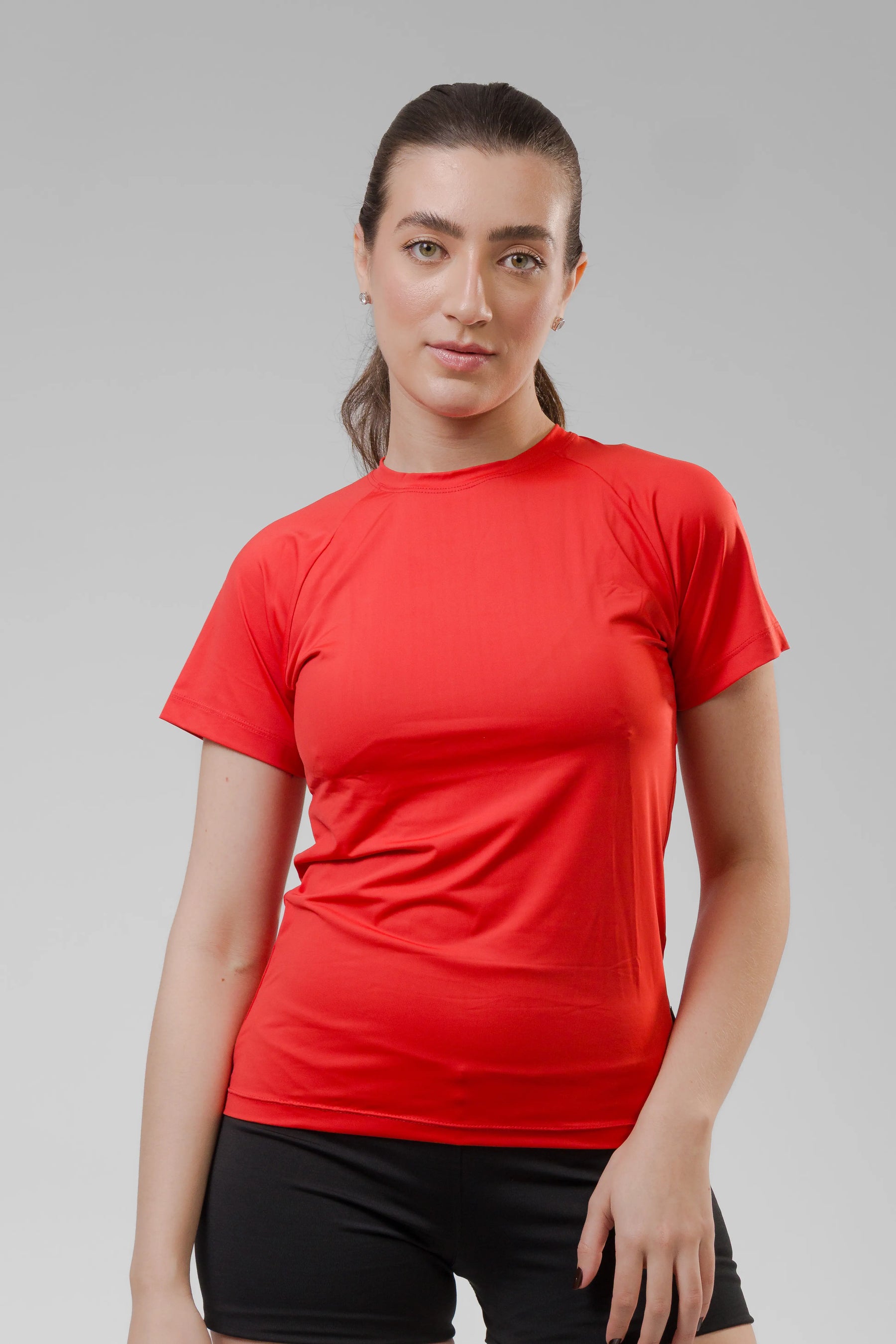 Camiseta Feminina  UV+ Vermelha - Manga Curta