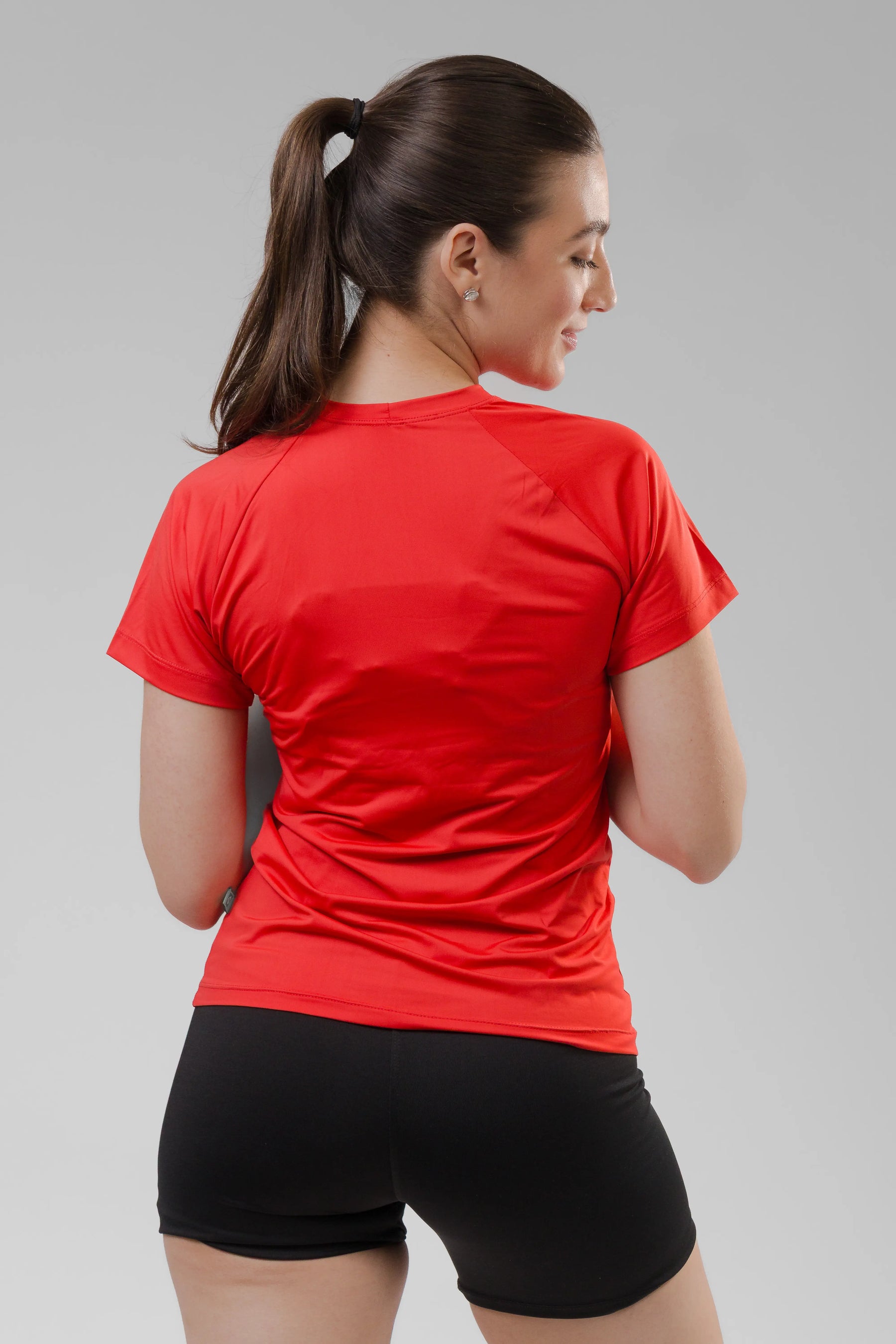 Camiseta Feminina  UV+ Vermelha - Manga Curta