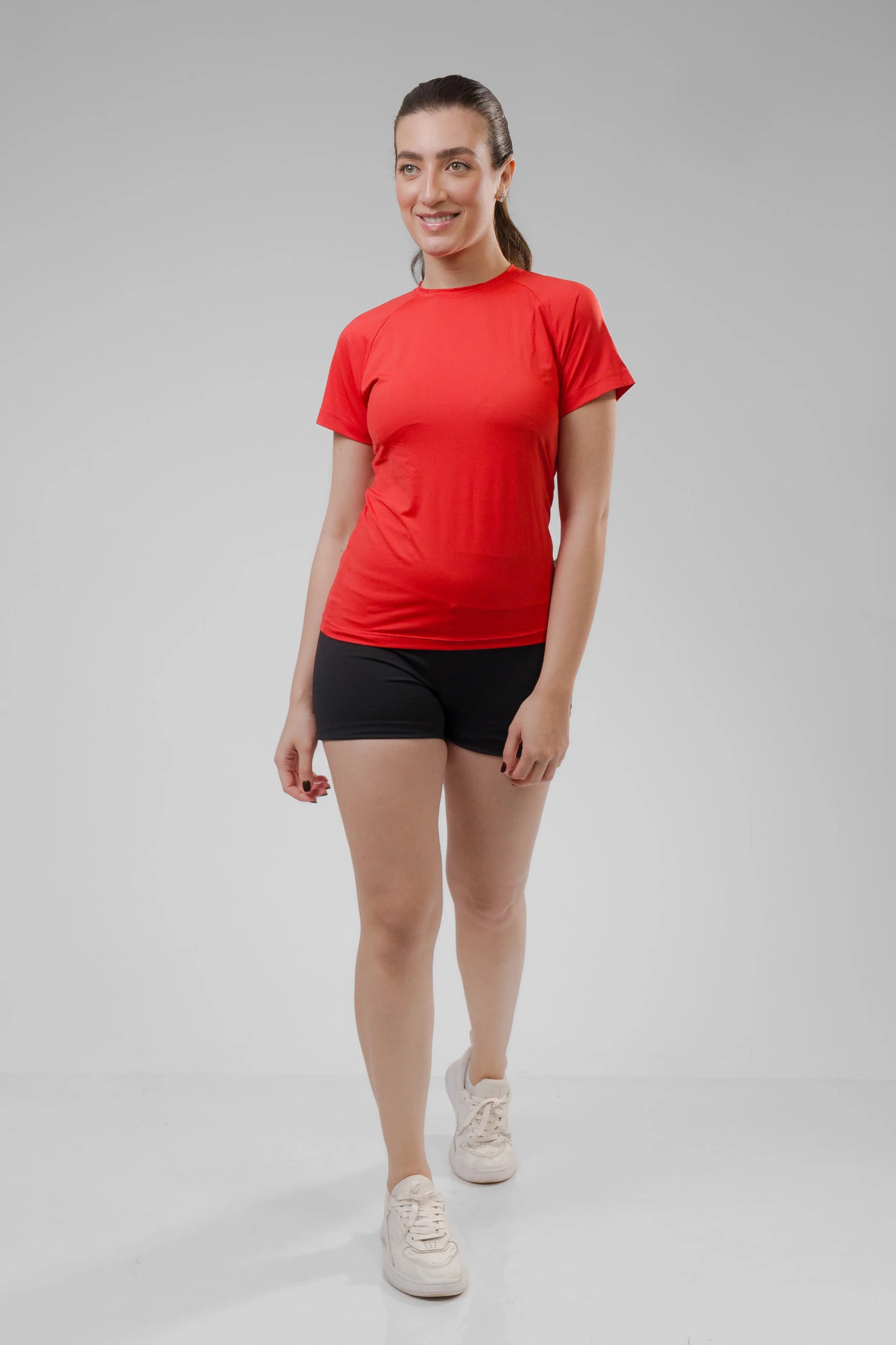 Camiseta Feminina  UV+ Vermelha - Manga Curta