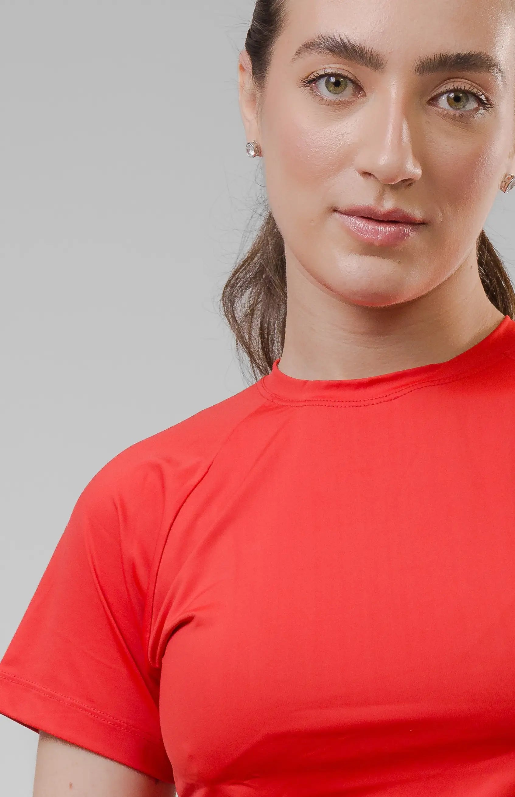 Camiseta Feminina  UV+ Vermelha - Manga Curta