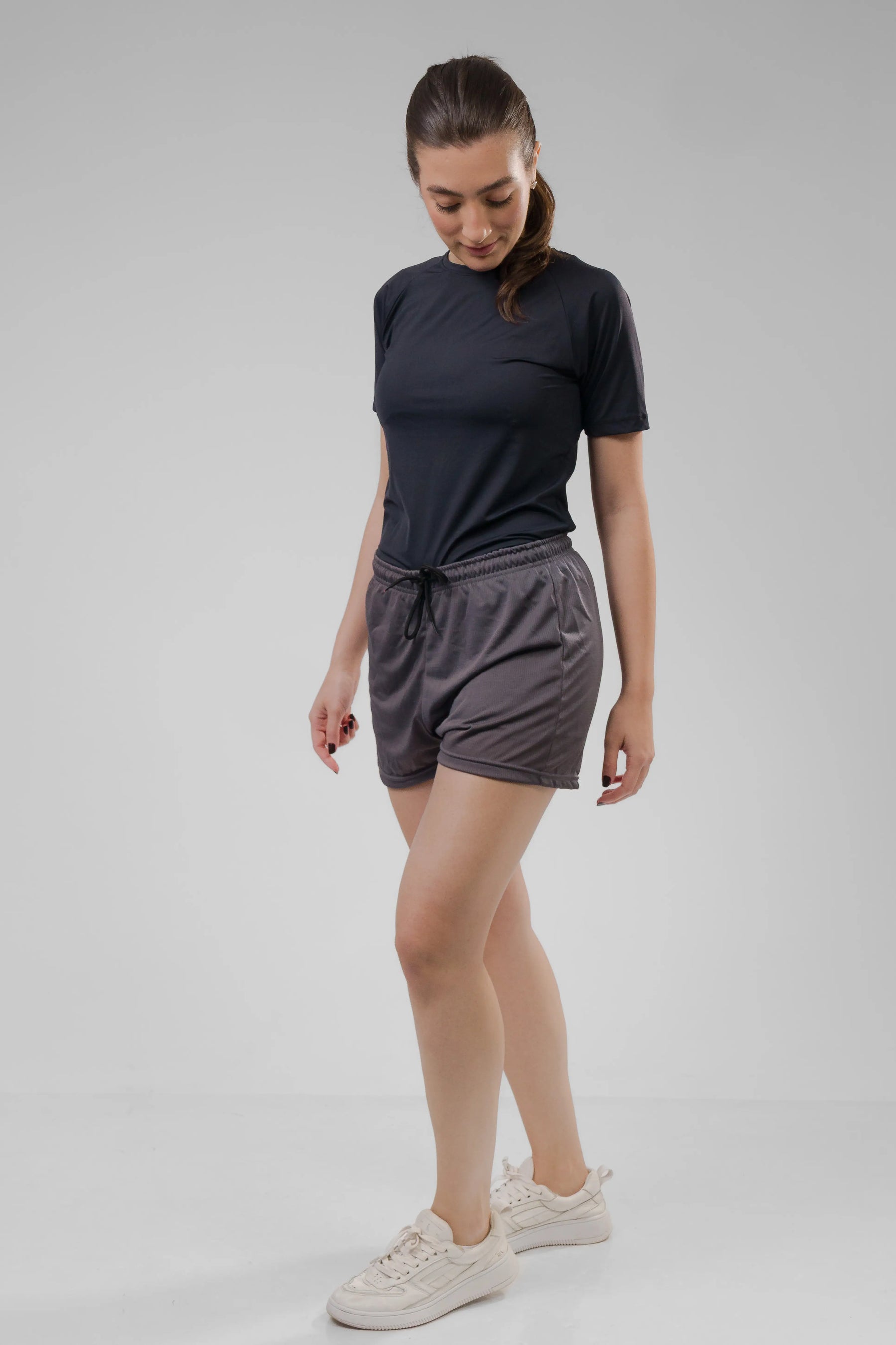 Shorts Feminino 2 em 1 - Chumbo