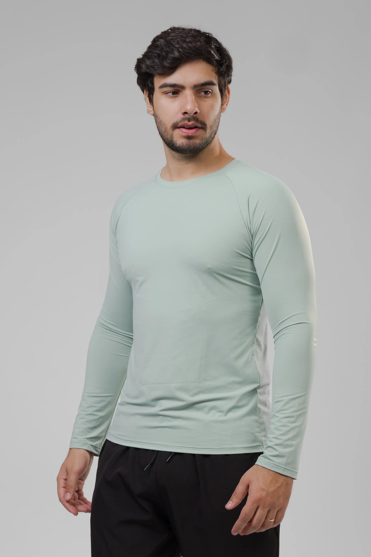 Camiseta Masculina  UV+ Azul Claro - Manga Longa