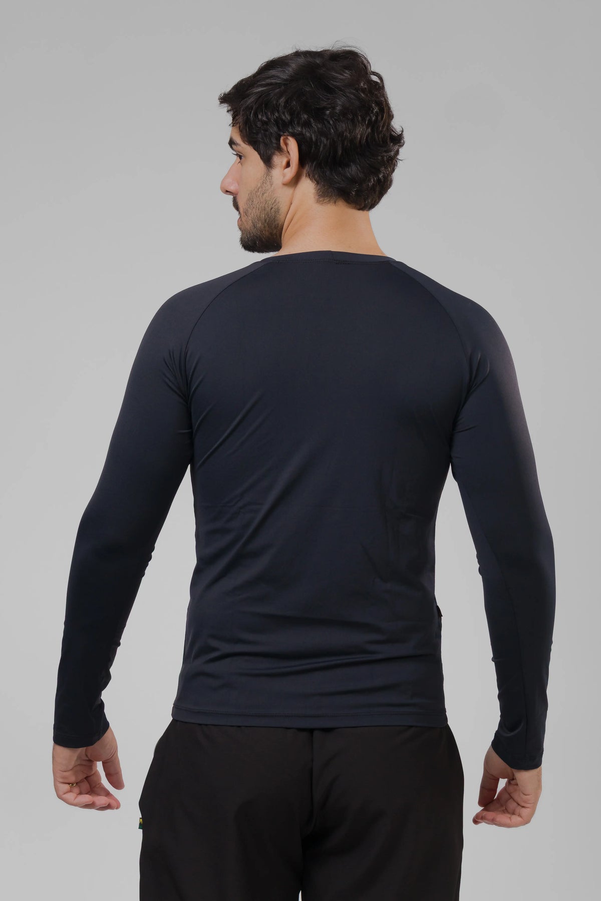 Camiseta Masculina  UV+ Preta - Manga Longa