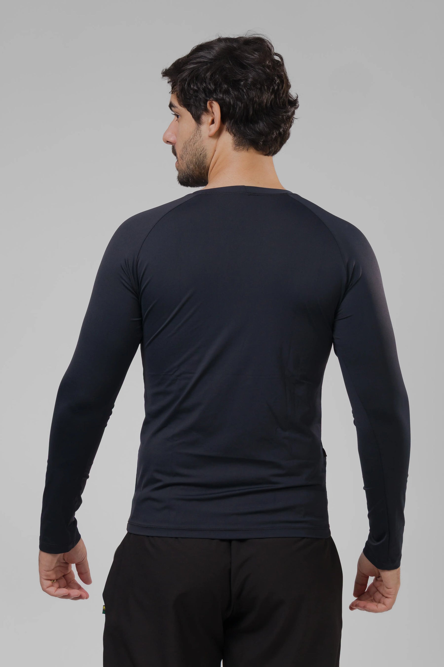 Camiseta Masculina UV+ Preta - Manga Longa