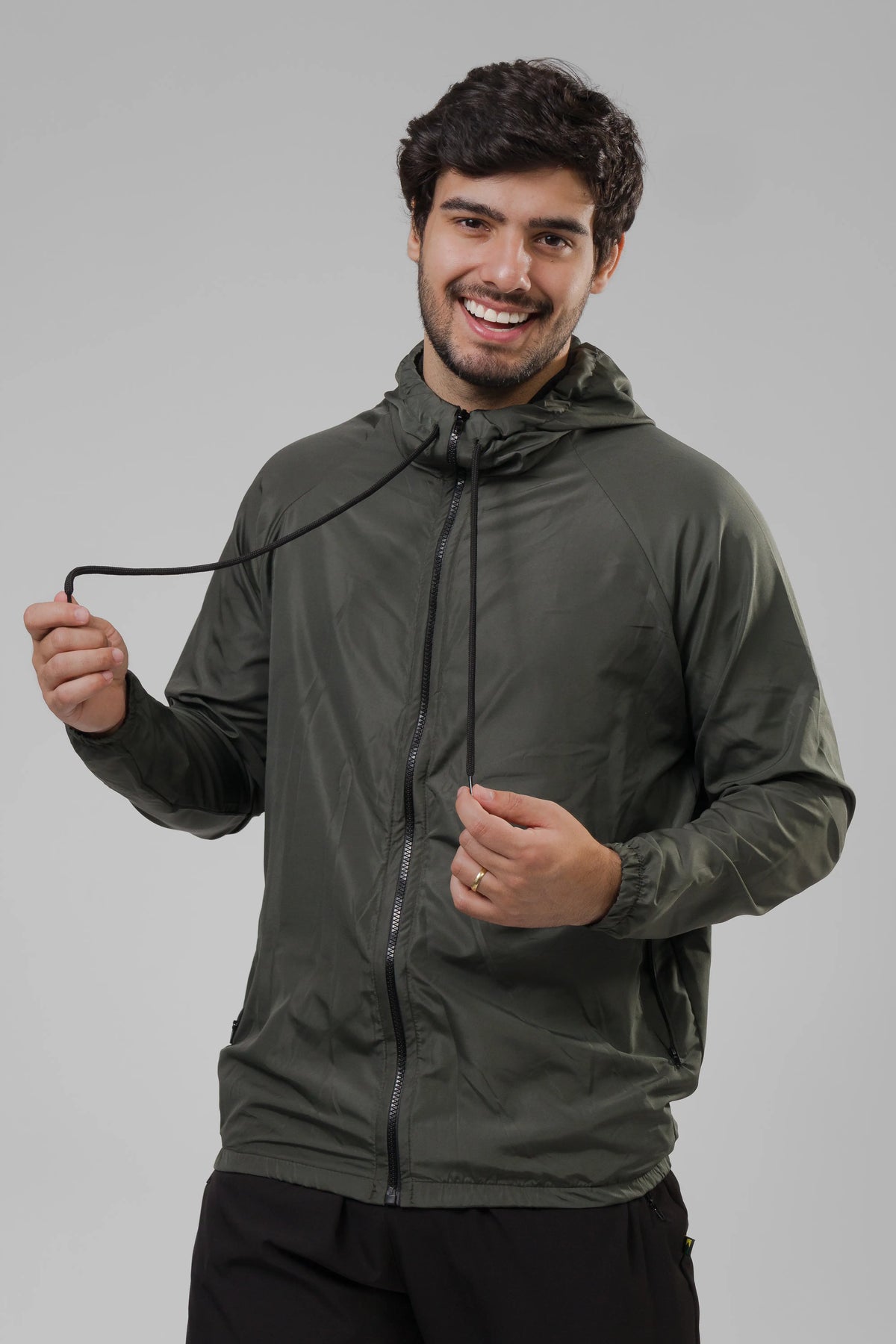 Jaqueta Corta Vento Masculina - Verde Escuro