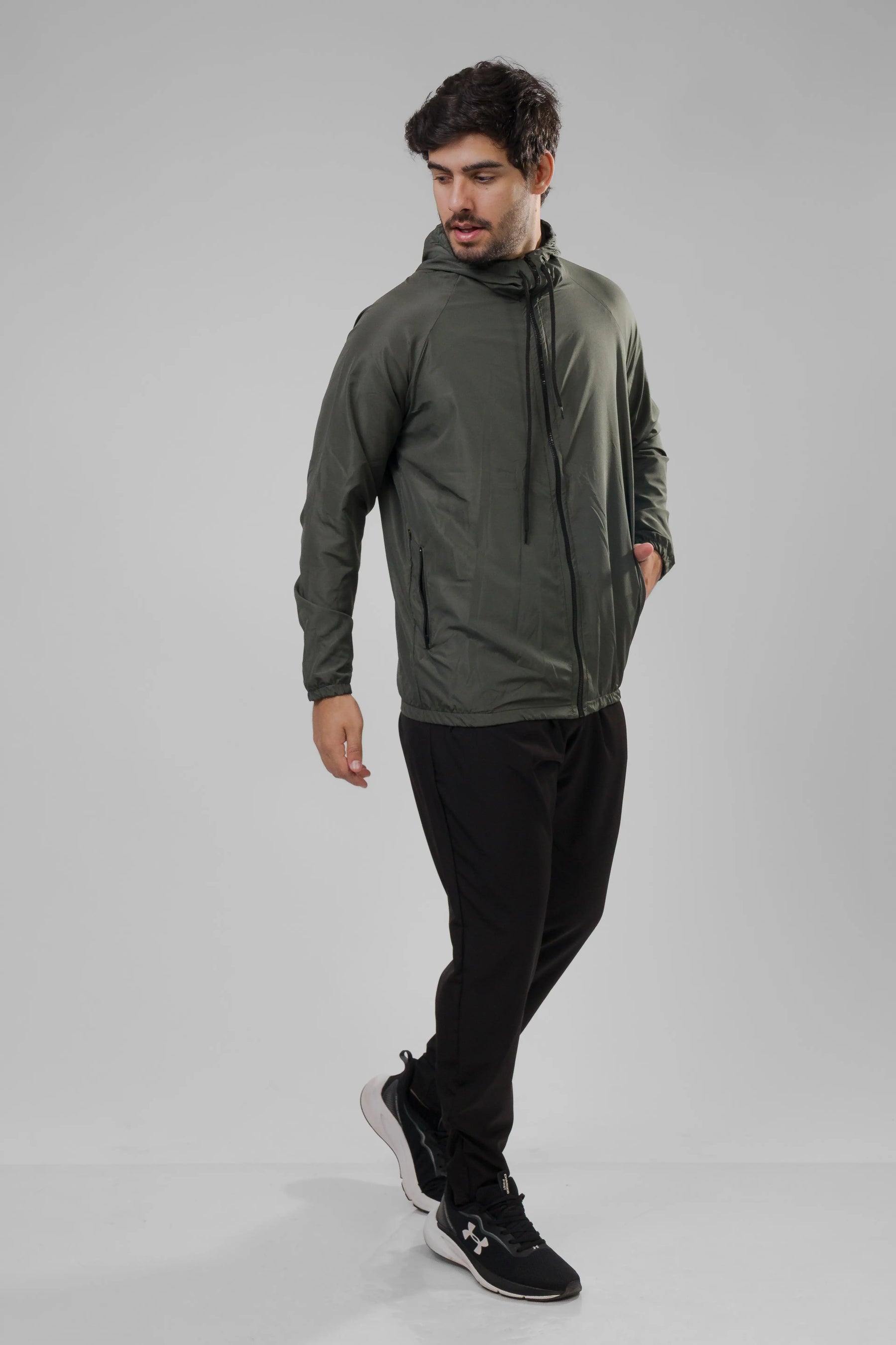 Jaqueta Corta Vento Masculina - Verde Escuro