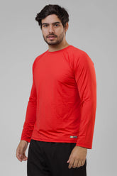 Camiseta Masculina  UV+ Vermelha - Manga Longa