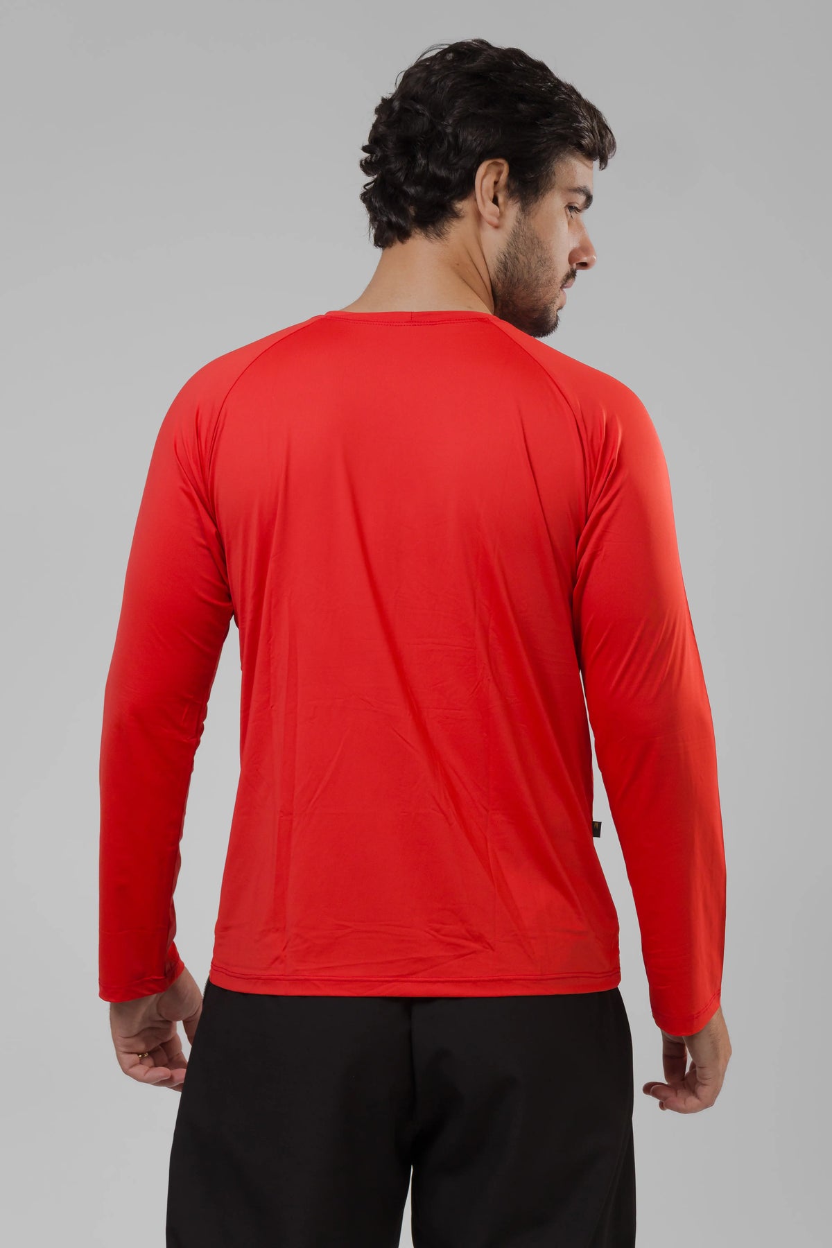 Camiseta Masculina  UV+ Vermelha - Manga Longa