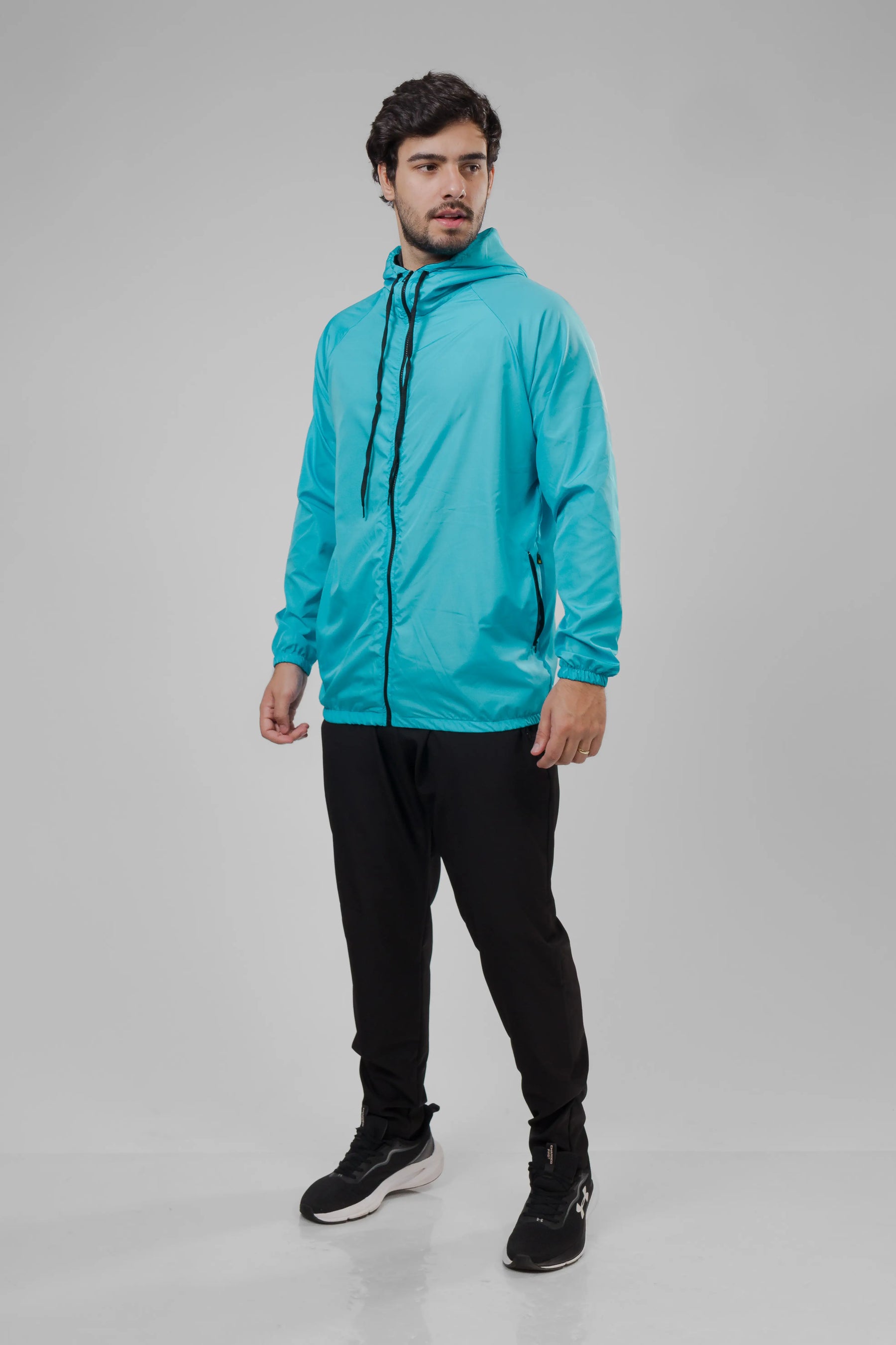 Jaqueta Corta Vento Masculina - Azul Turquesa