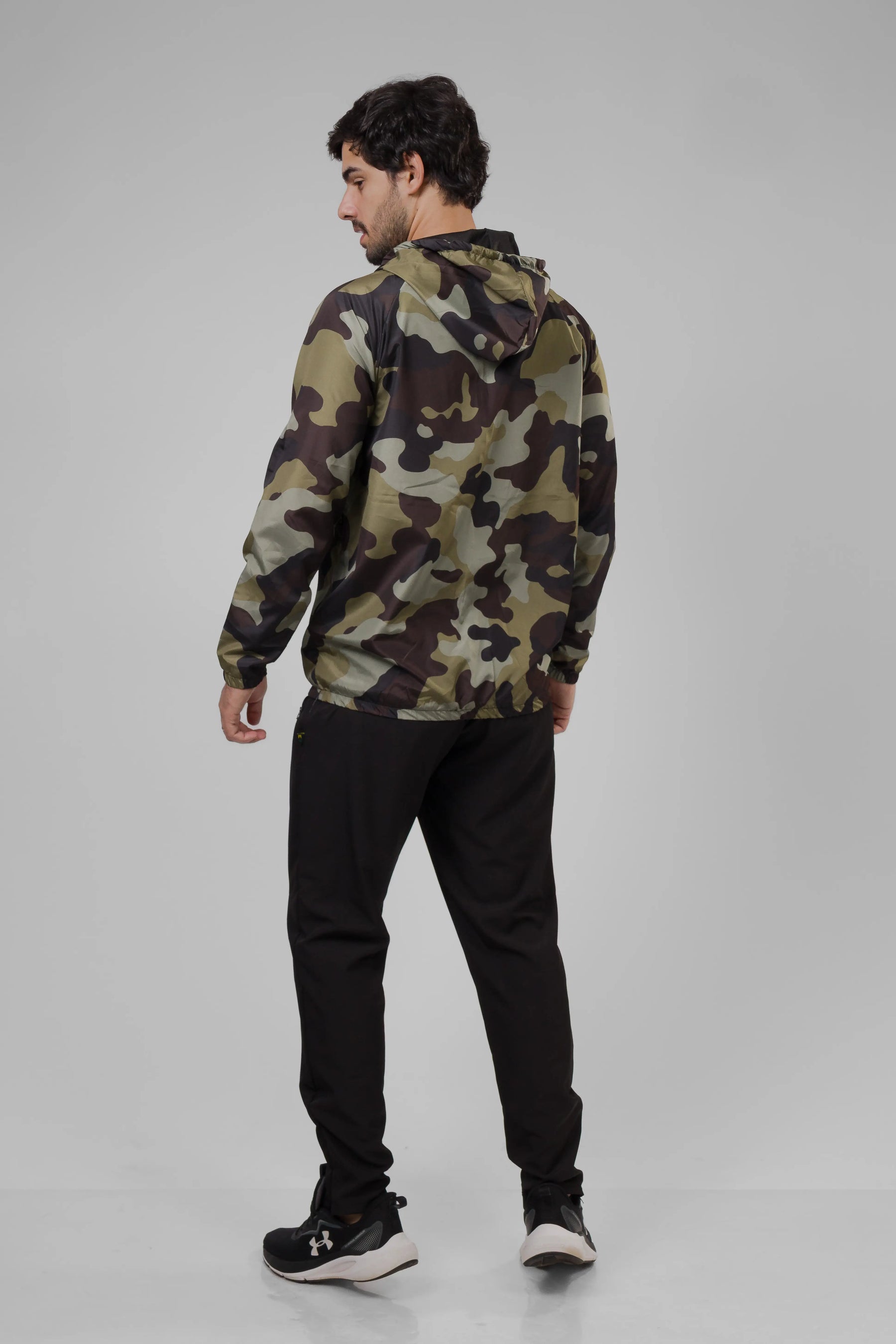 Jaqueta Corta Vento Masculina - Camuflada Verde