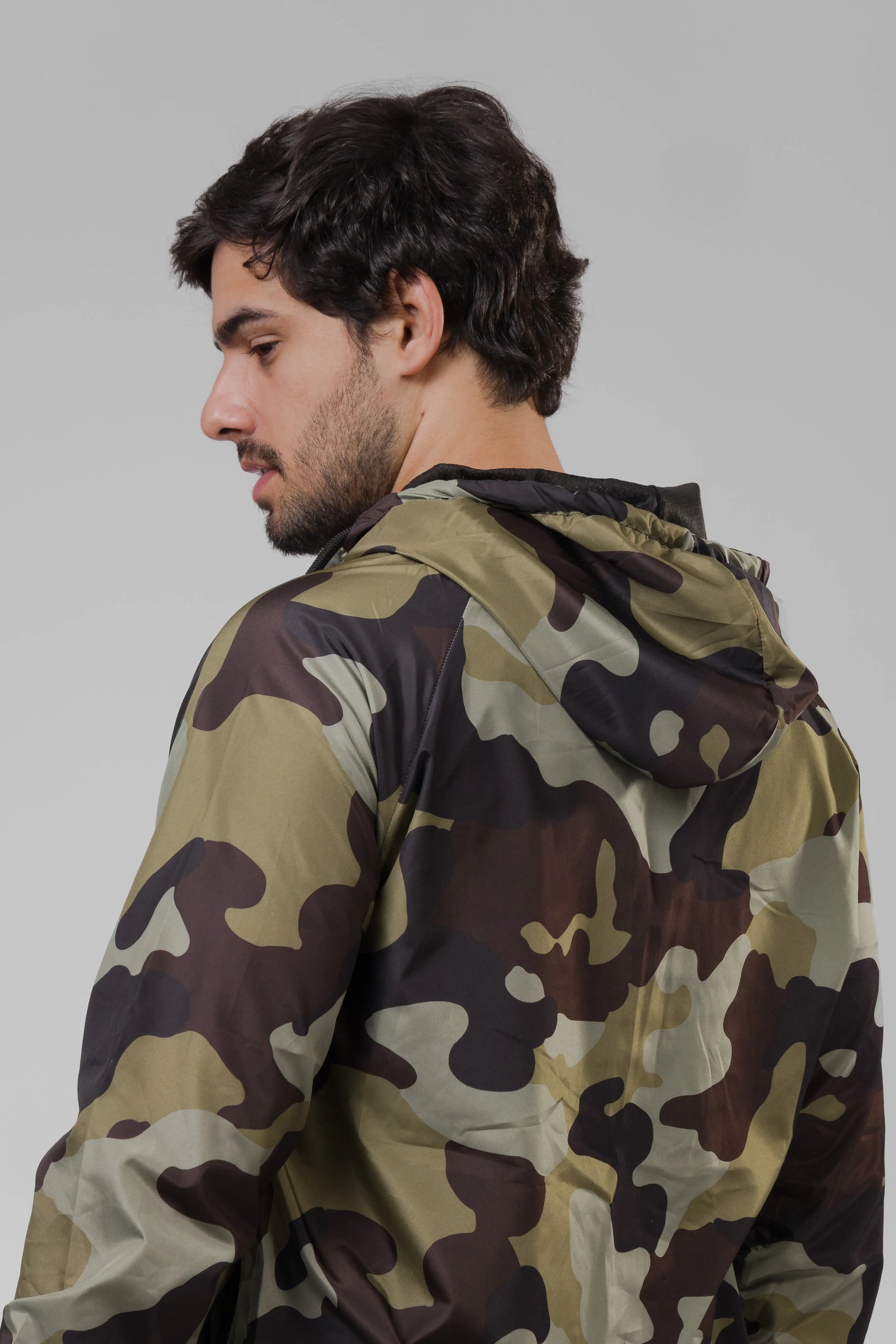 Jaqueta Corta Vento Masculina - Camuflada Verde