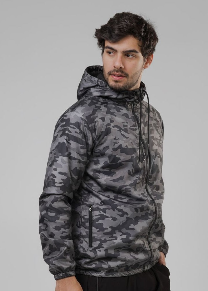 Jaqueta Corta Vento Masculina - Camuflada Claro