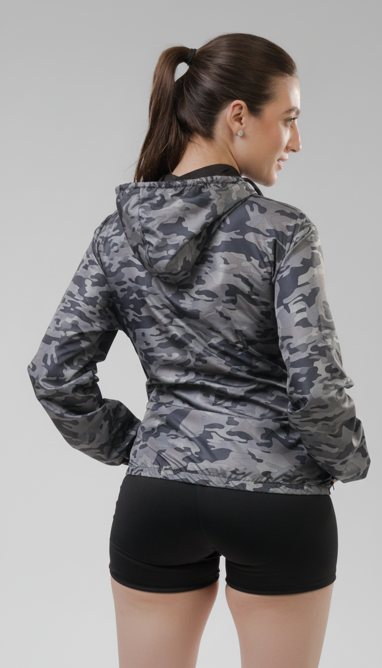 Jaqueta Corta Vento Feminina  - Camuflado Claro