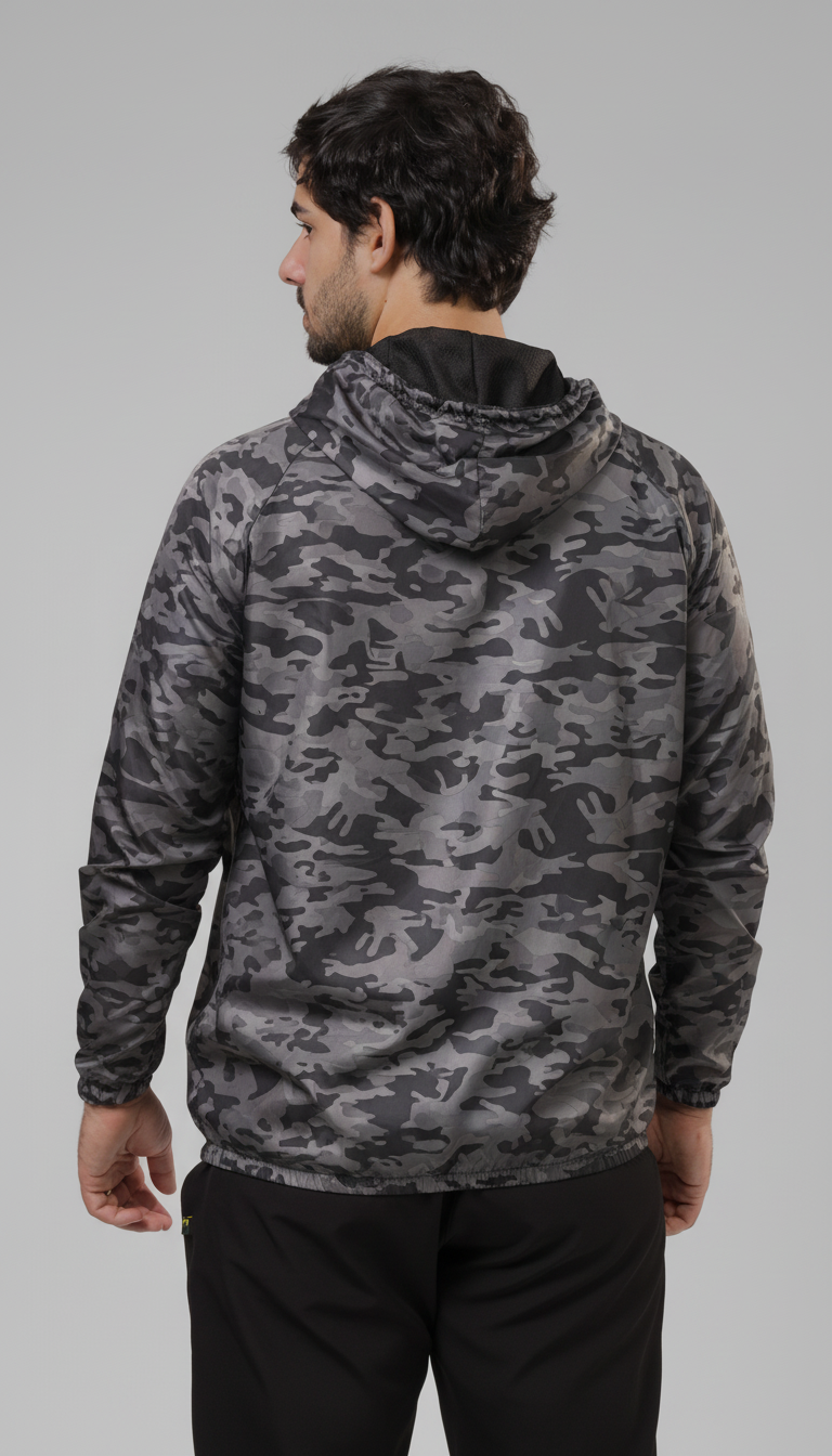 Jaqueta Corta Vento Masculina - Camuflada Claro