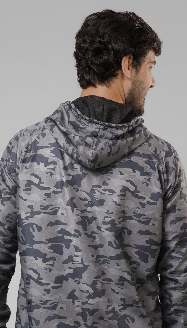 Jaqueta Corta Vento Masculina - Camuflada Claro