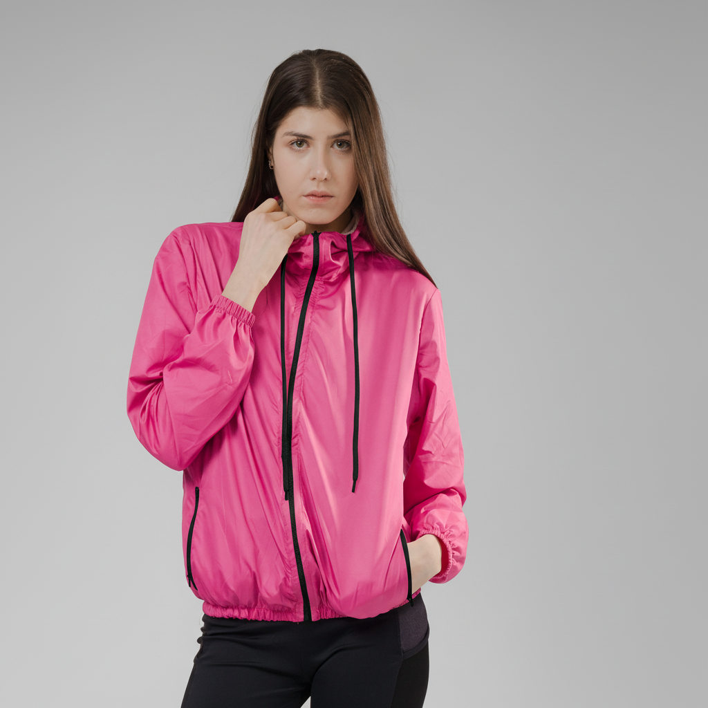 Jaqueta Corta Vento Feminina - Rosa Shock