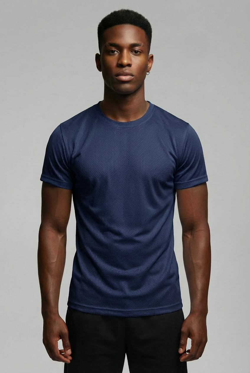 Camiseta Masculina Dry Fit UV Azul Marinho