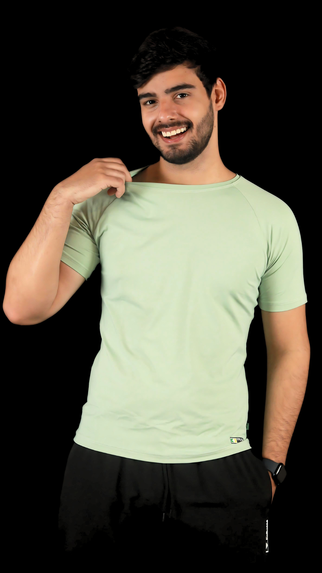 Camiseta Masculina  UV+ Azul Claro - Manga Curta