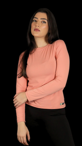 Camiseta Feminina  UV+ Peach Fuzz - Manga Longa