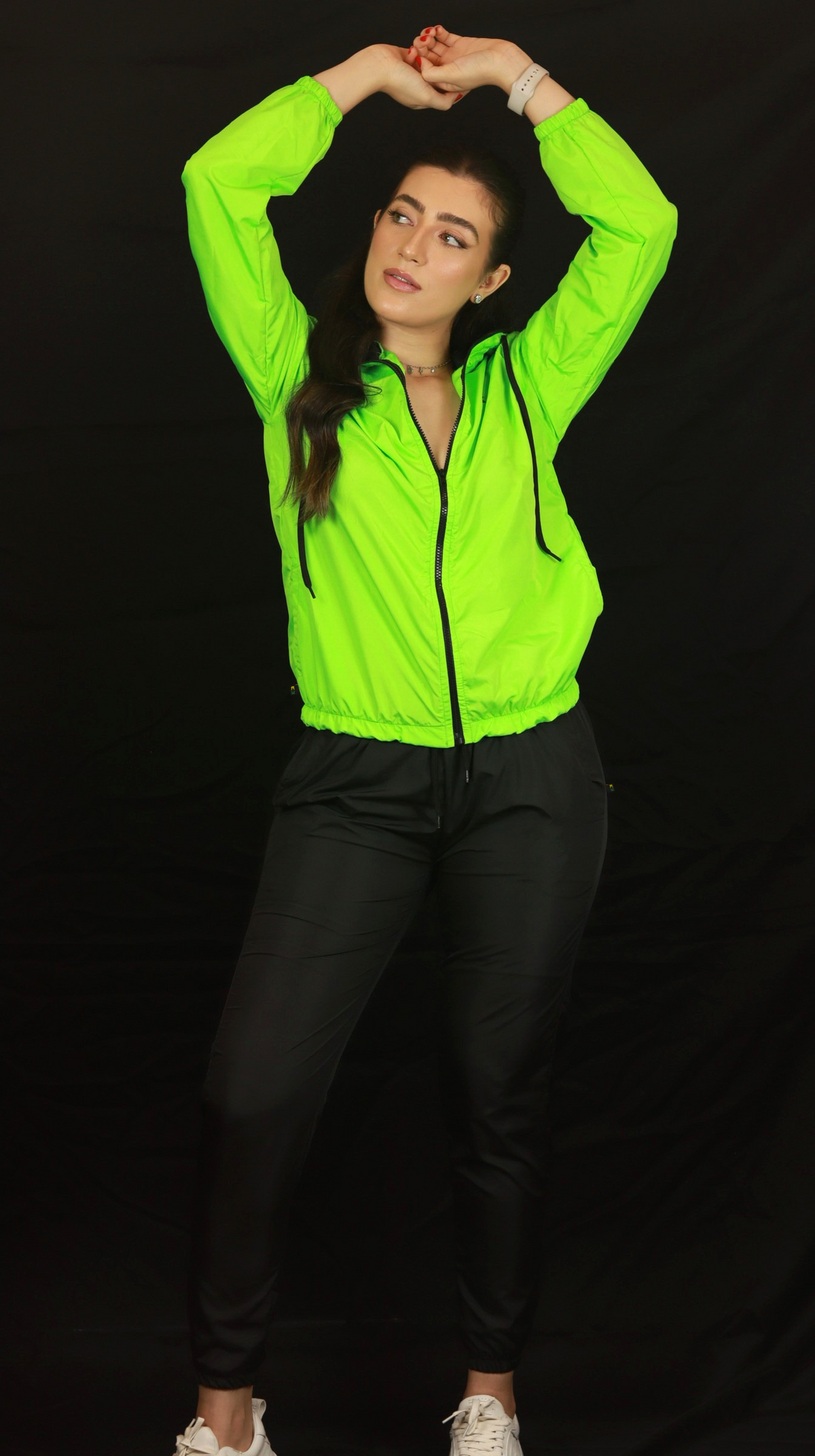 Conjunto Corta Vento Feminino - Verde Neon