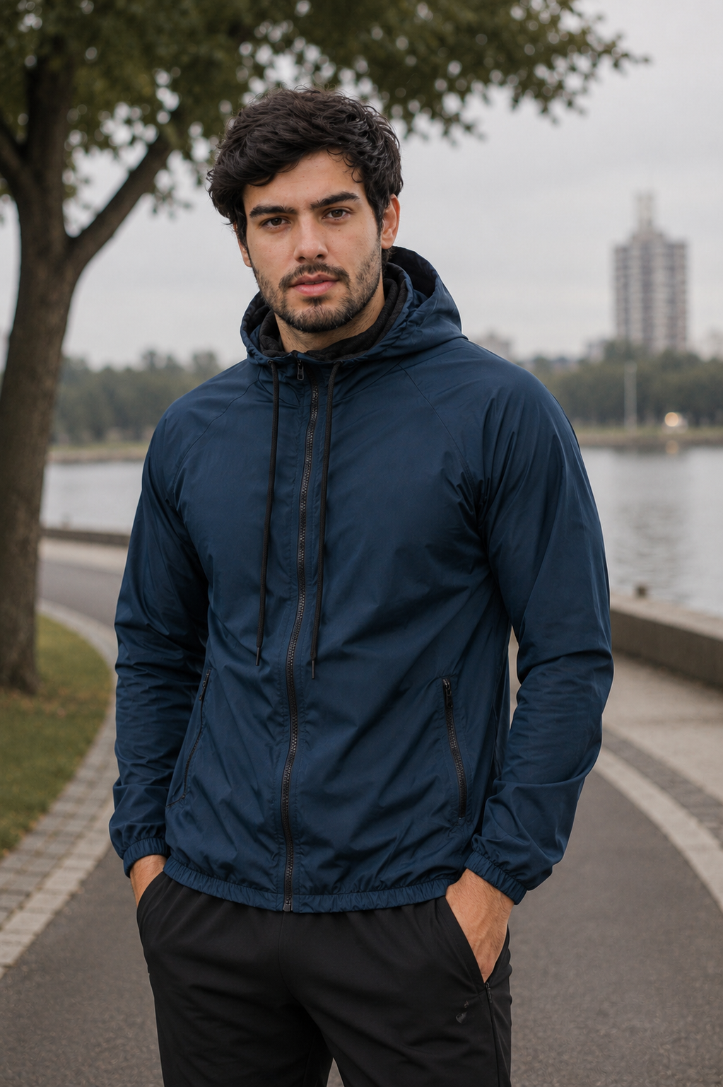 Jaqueta Corta Vento Masculina - Azul Marinho