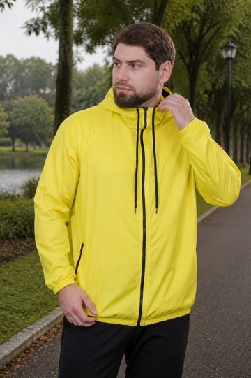 Jaqueta Corta Vento Masculina - Amarelo Neon