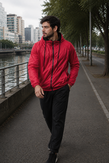 Jaqueta Corta Vento Masculina - Vermelho