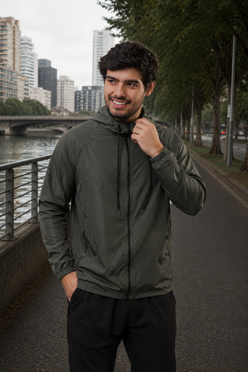 Jaqueta Corta Vento Masculina - Verde Escuro