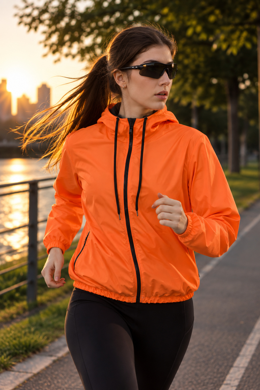 Jaqueta Corta Vento Feminina  -  Laranja Neon