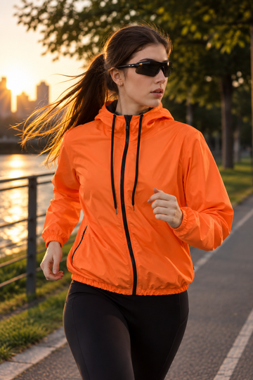 Jaqueta Corta Vento Feminina  -  Laranja Neon