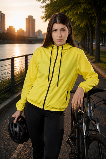Jaqueta Corta Vento Feminino - Amarelo Neon