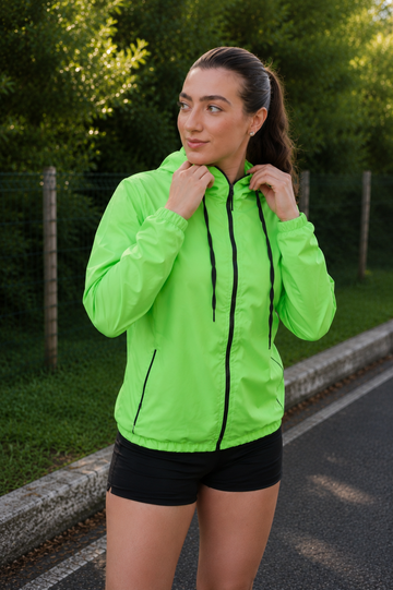 Jaqueta Corta Vento Feminina - Verde Neon