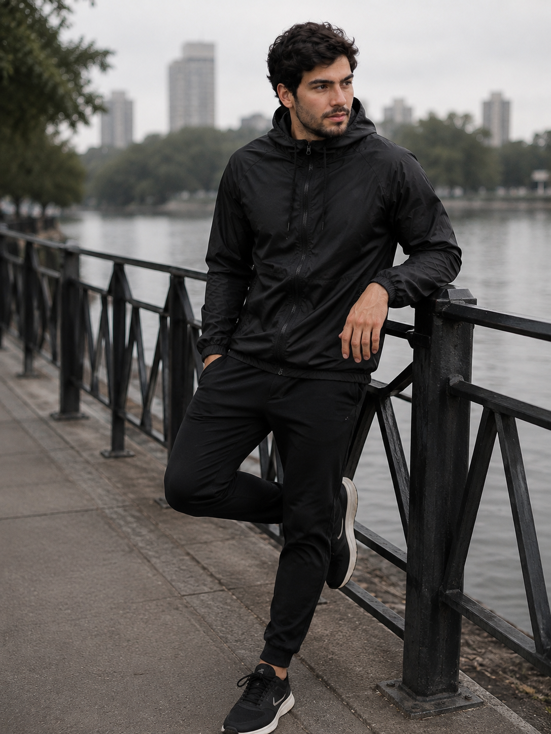 Jaqueta Corta Vento Masculina - Preta