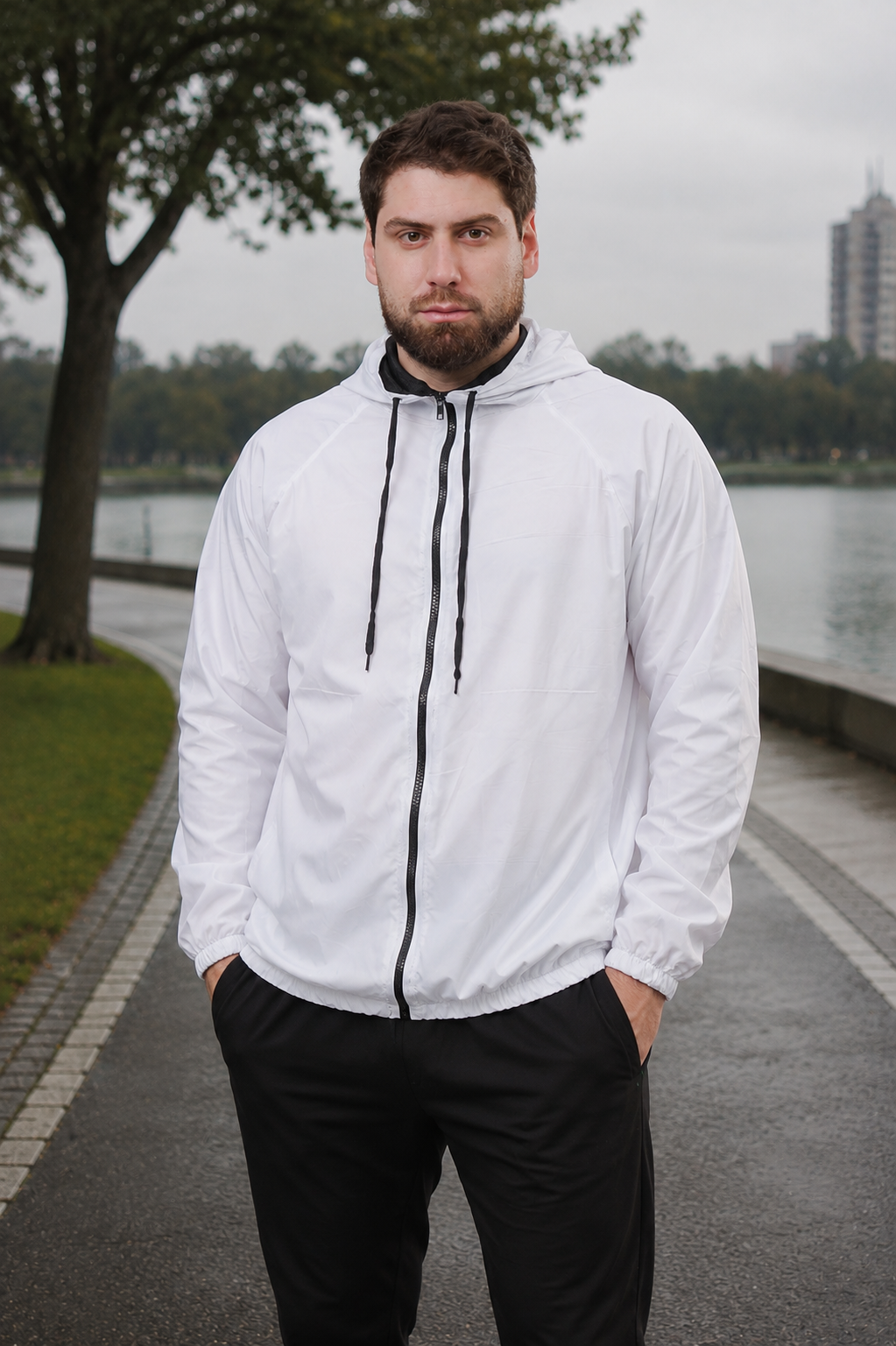 Jaqueta Corta Vento Masculina - Branca